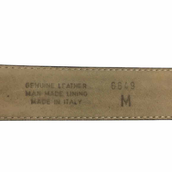 VINTAGE Belt Genuine Leather Metal Buckle Oval Southwestern Western Size Medium main image 7